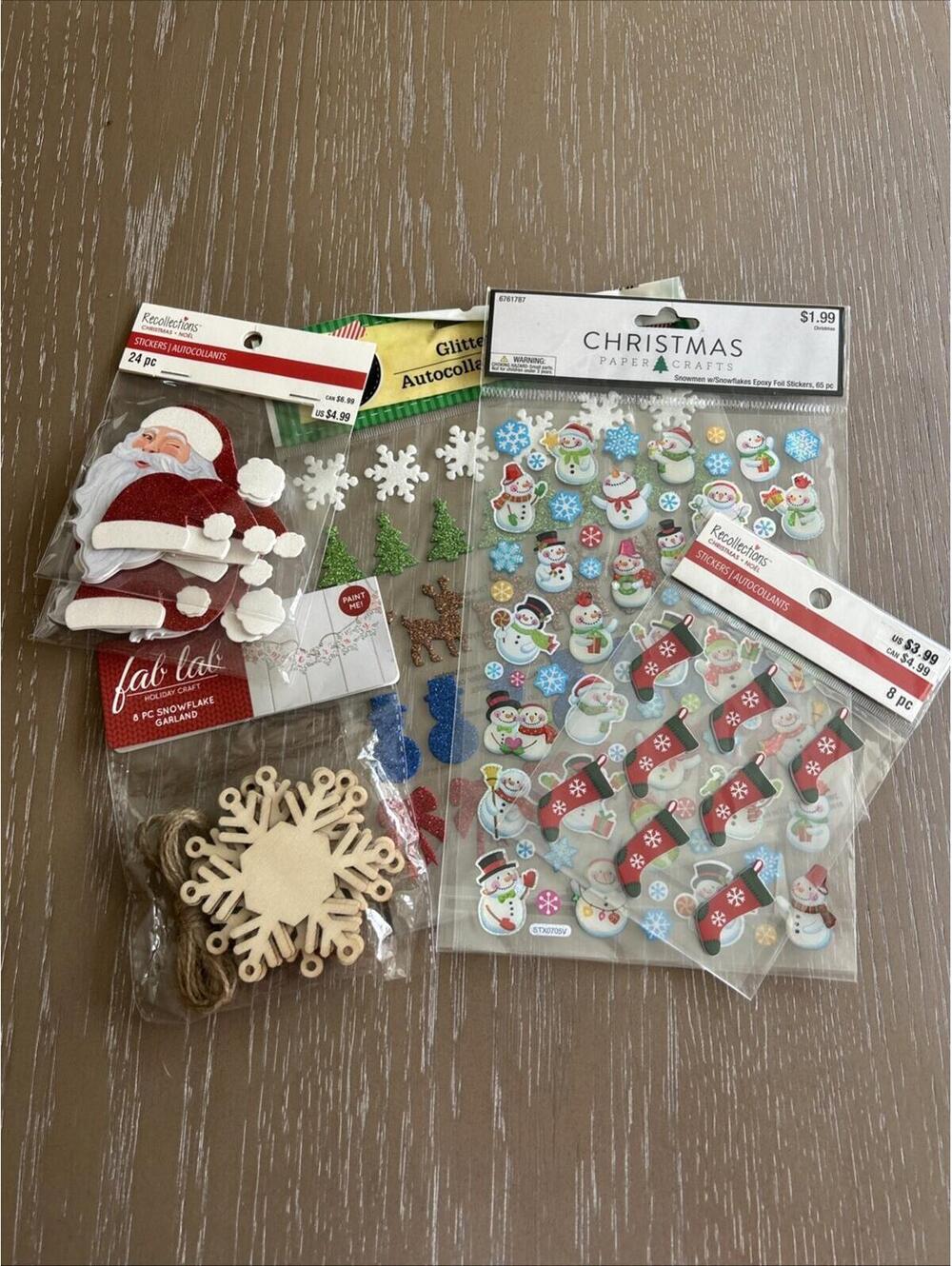 Lot of Christmas Craft Making Items Ornaments Stickers Paper Craft Recollections